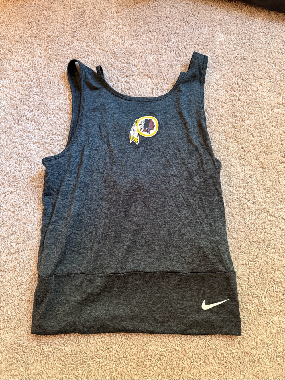 Nike Women’s Dark Gray Tank Top with Yellow & White Logo